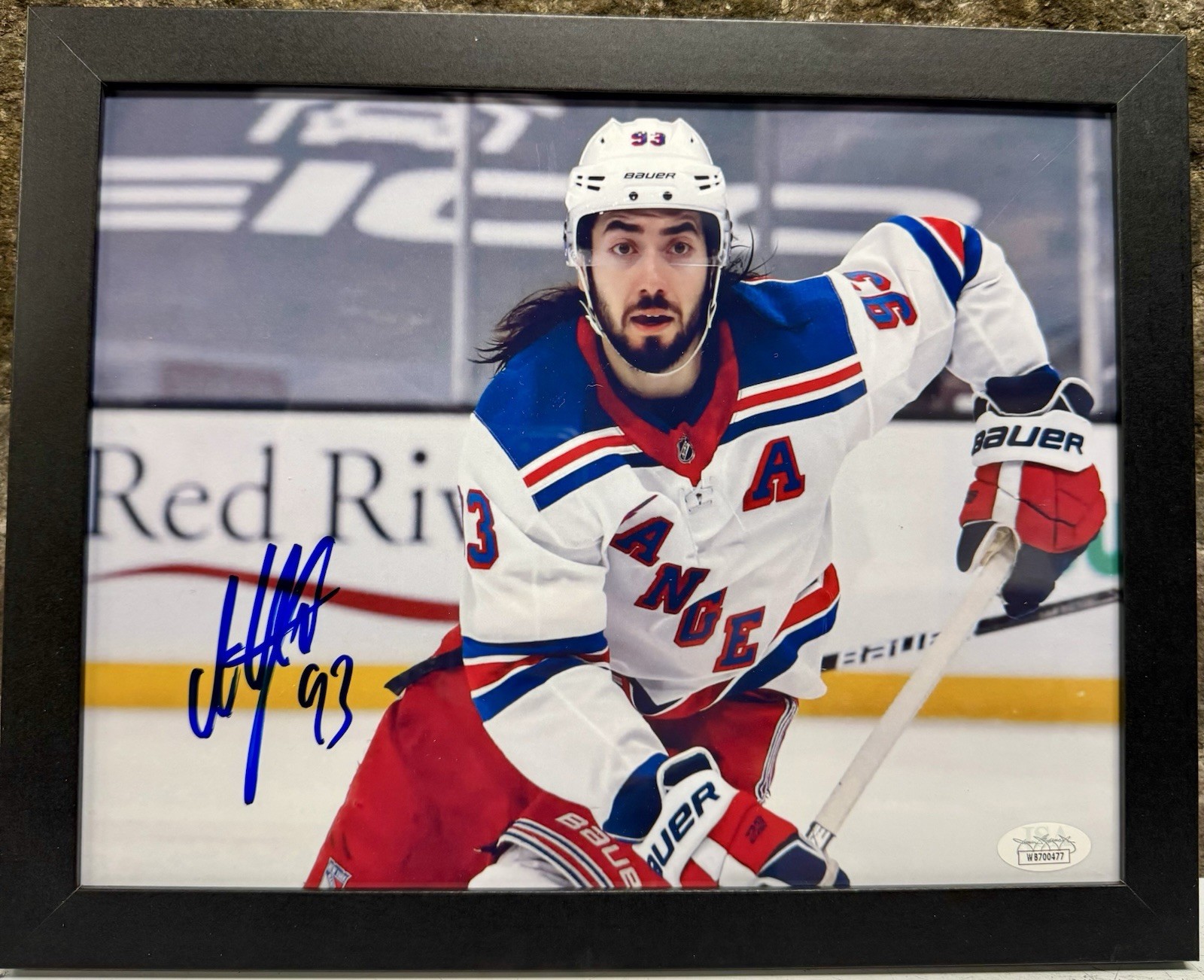 NEW YORK RANGERS MIKA ZIBANEJAD SIGNED AUTO PHOTO IN 11x14 FRAME WITH JSA CERT for sale on Ebay
