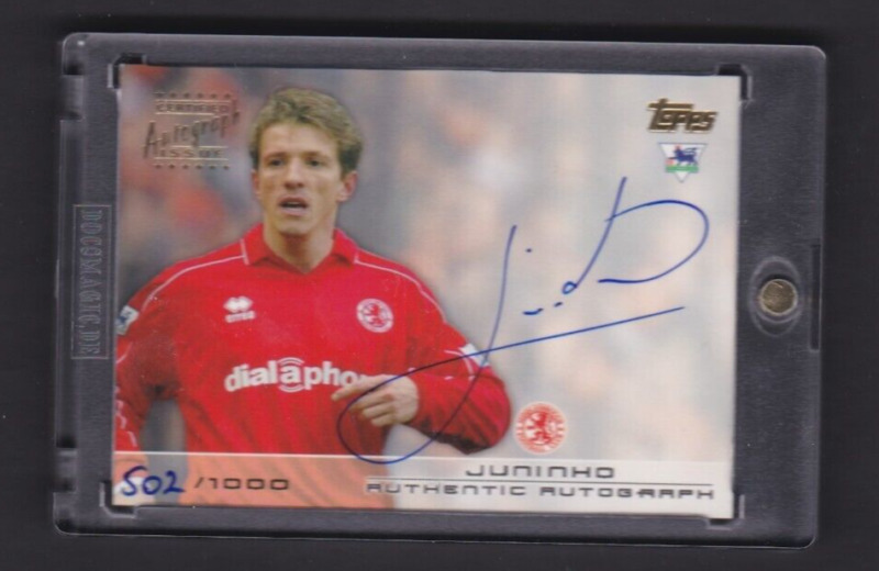 Topps premier gold 2004 On card Autograph JUNINHO MIDDLESBROUGH for sale on Ebay