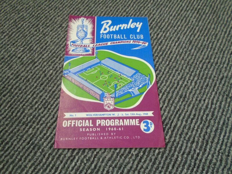 BURNLEY V WOLVERHAMPTON WANDERERS 1960 CHARITY SHIELD for sale on Ebay
