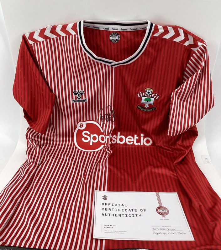 Southampton FC 23/24 Signed Shirt Russell Martin certificate included for sale on Ebay