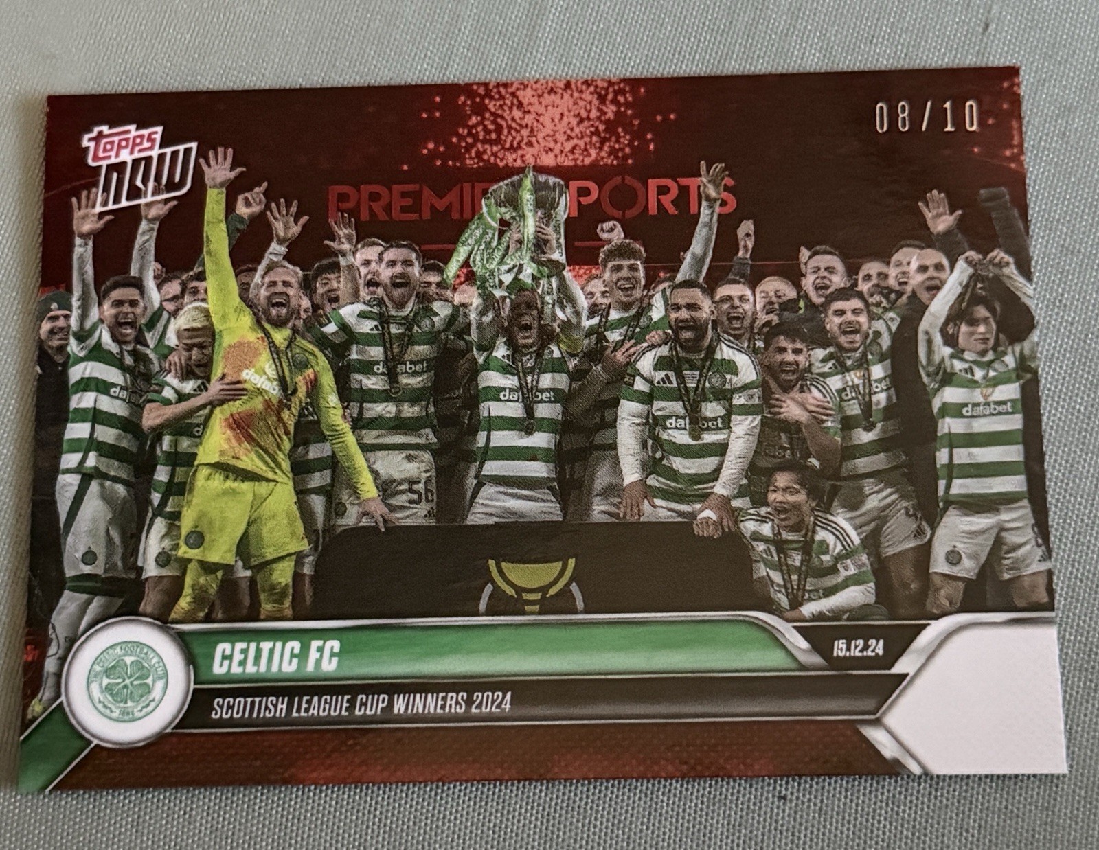 Red /10 Parallel Celtic FC Scottish League Cup winners 2024 24/25 Topps NOW  for sale on Ebay