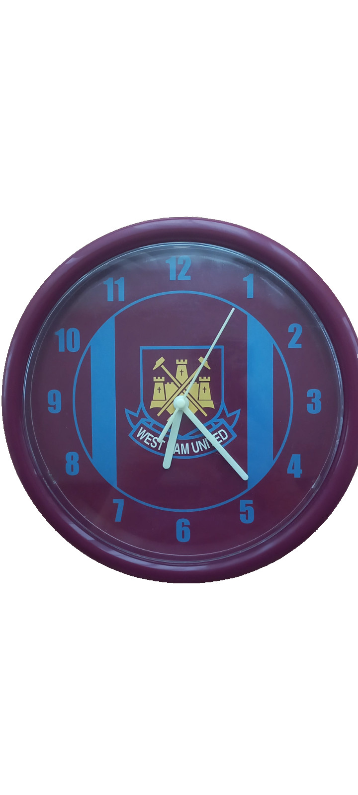 plastic west ham wall clock for sale on Ebay
