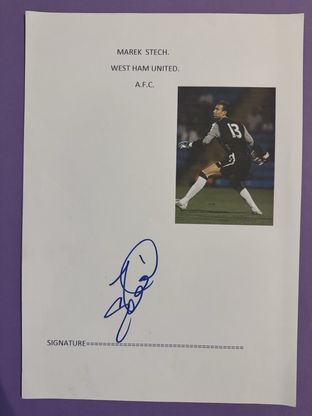 MAREK STECH. WEST HAM UNITED. A.F.C. SIGNED PICTURE for sale on Ebay