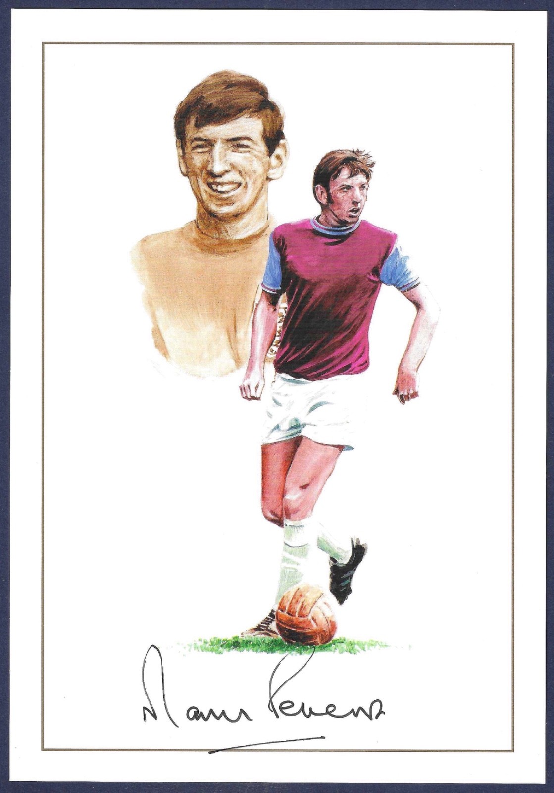1966 FOOTBALL WORLD CUP, MARTIN PETERS SIGNED PRINT, WEST HAM UNITED & ENGLAND. for sale on Ebay