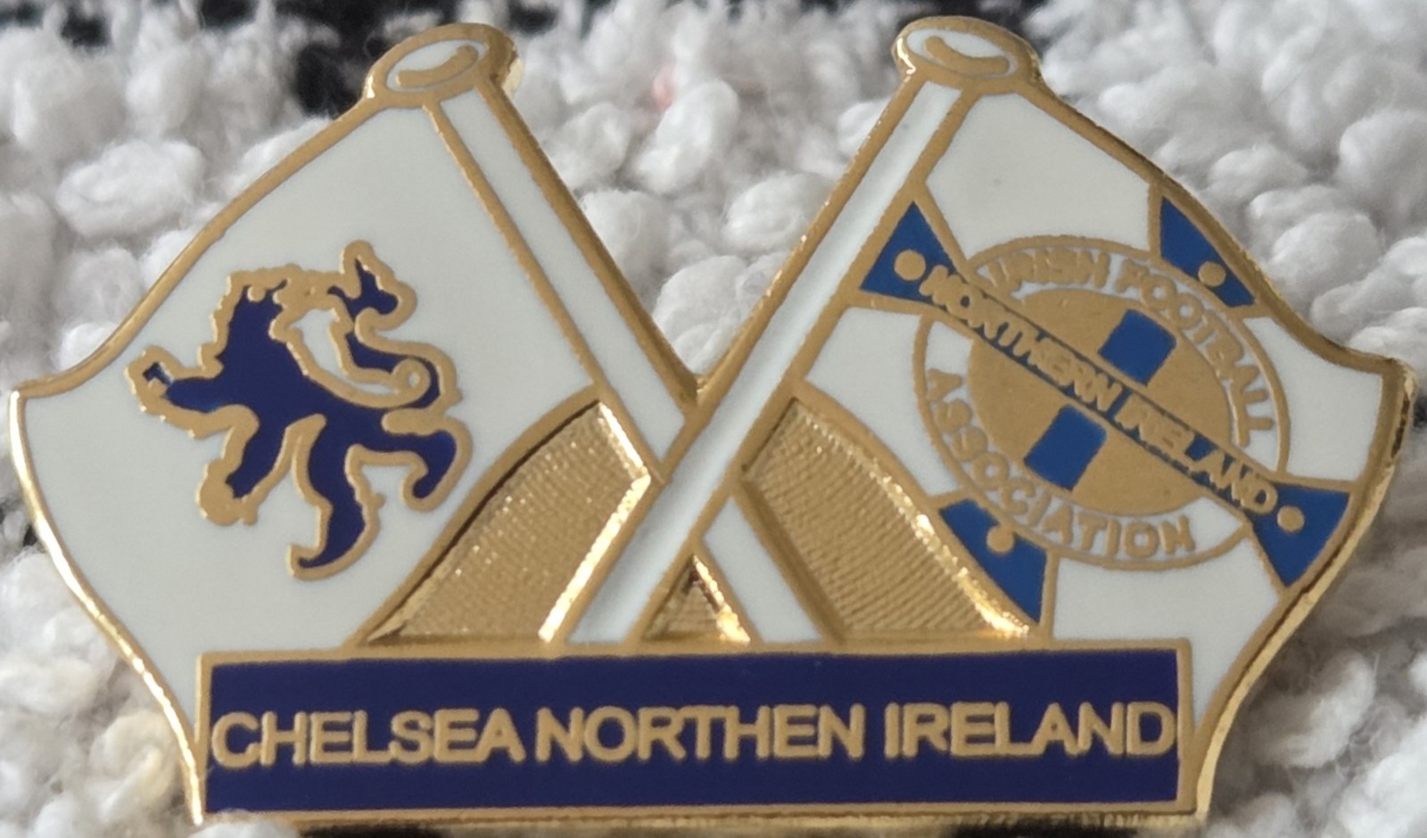 Chelsea FC Badge - CHELSEA NORTHERN IRELAND TWIN FLAGS BADGE  for sale on Ebay