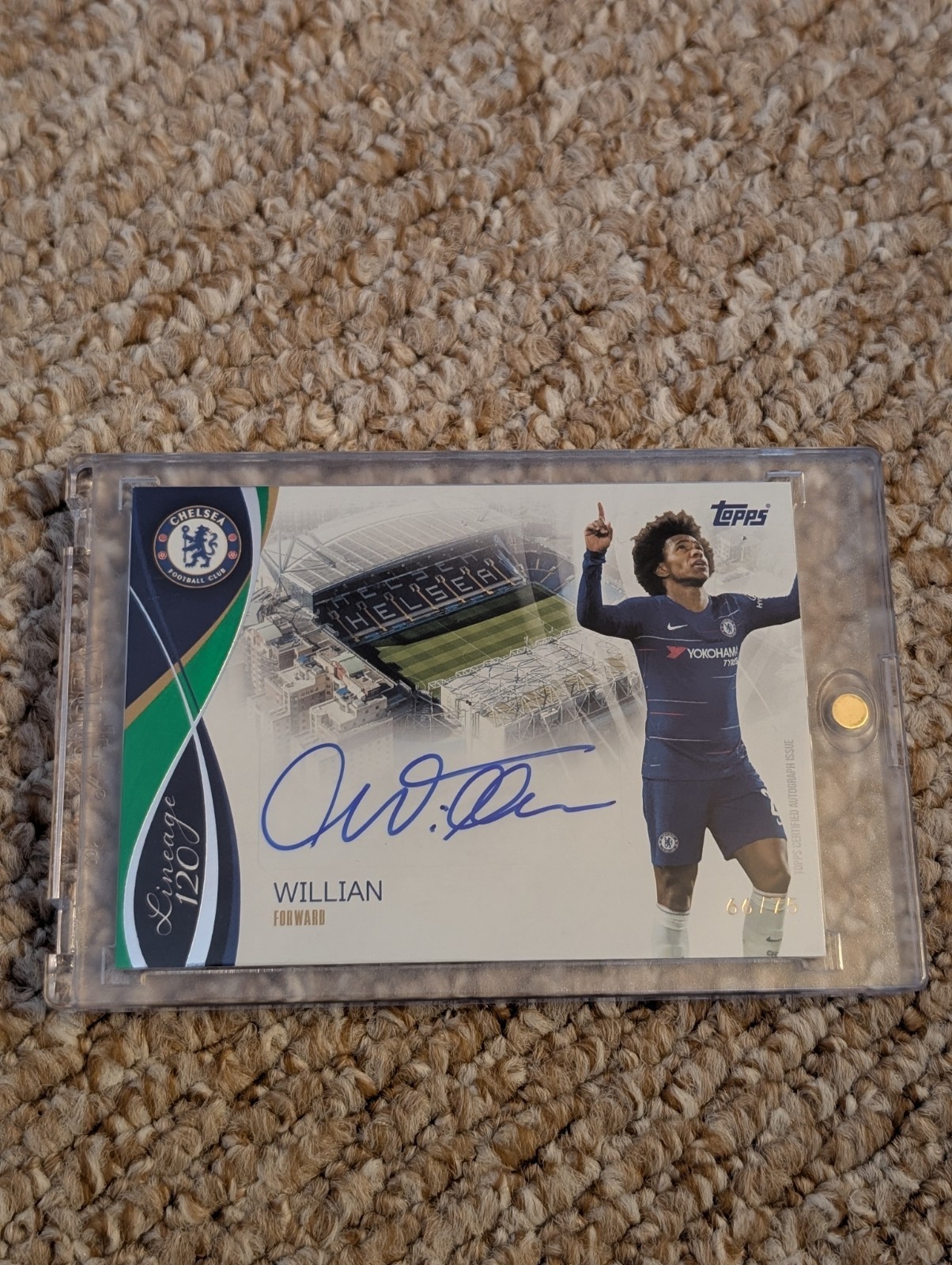 2025 Topps Chelsea 120th Anniversary Lineage Willian /75 Auto Rare for sale on Ebay