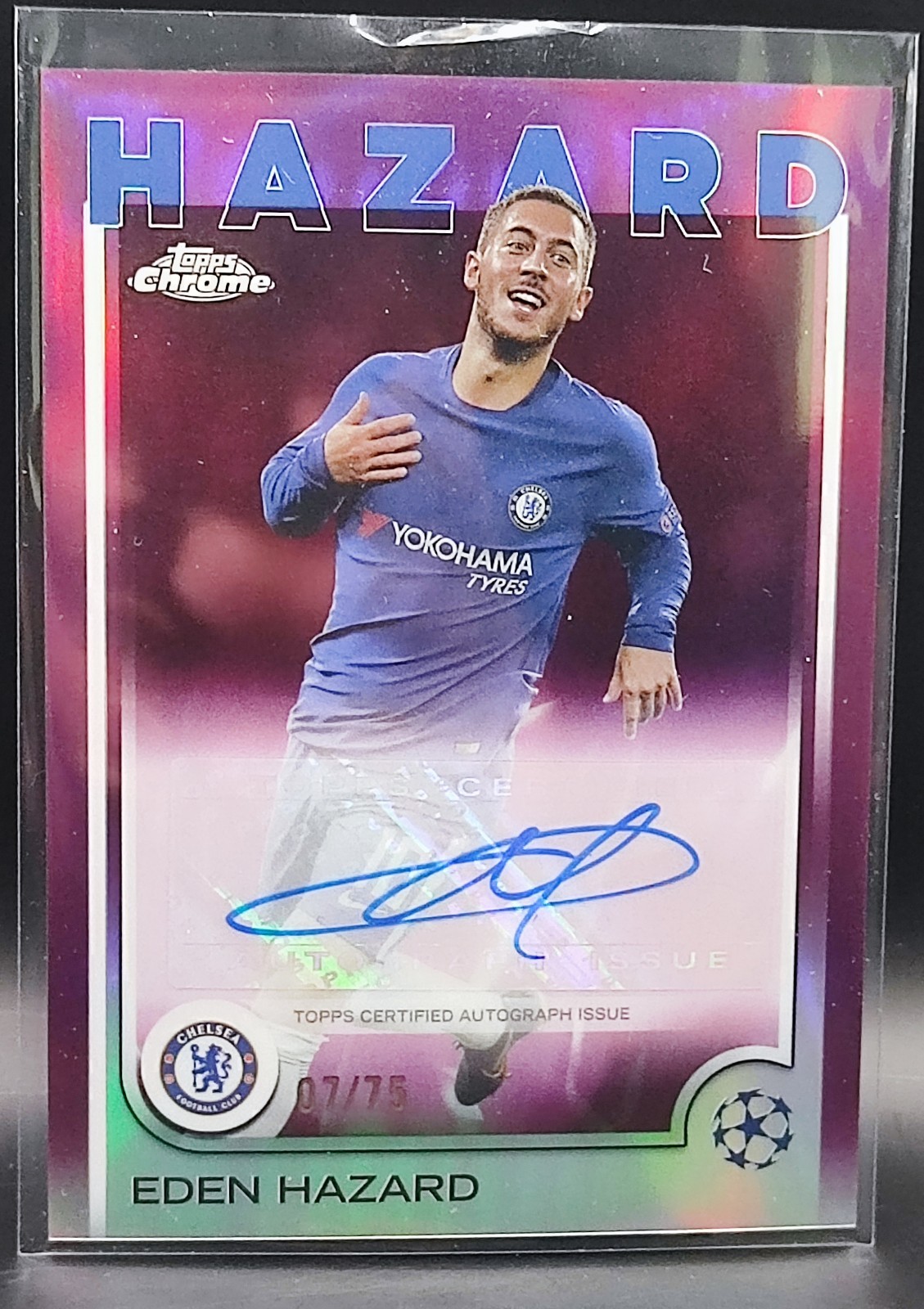 Eden Hazard Auto 07/75 Topps CHROME 2025 Chelsea  for sale on Ebay