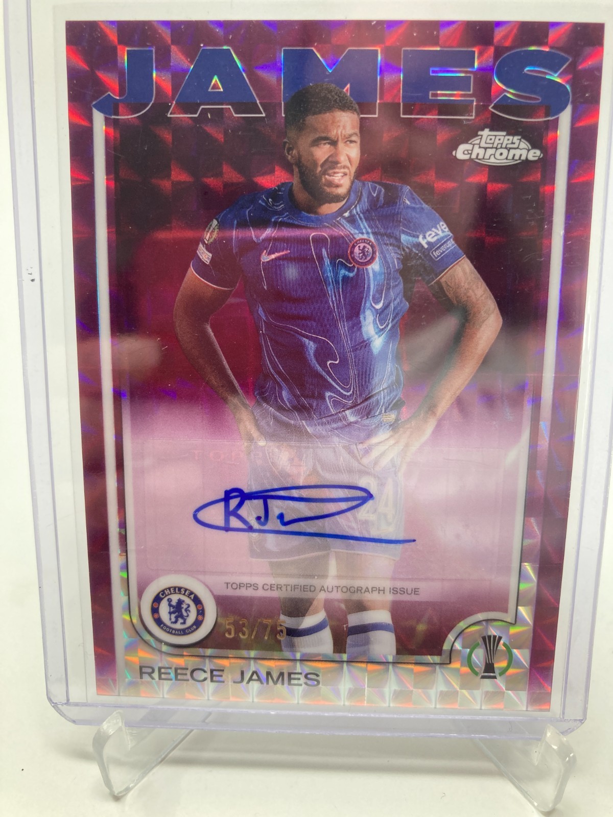 TOPPS CHROME  24/25 REECE JAMES CHELSEA AUTO 53/75. for sale on Ebay