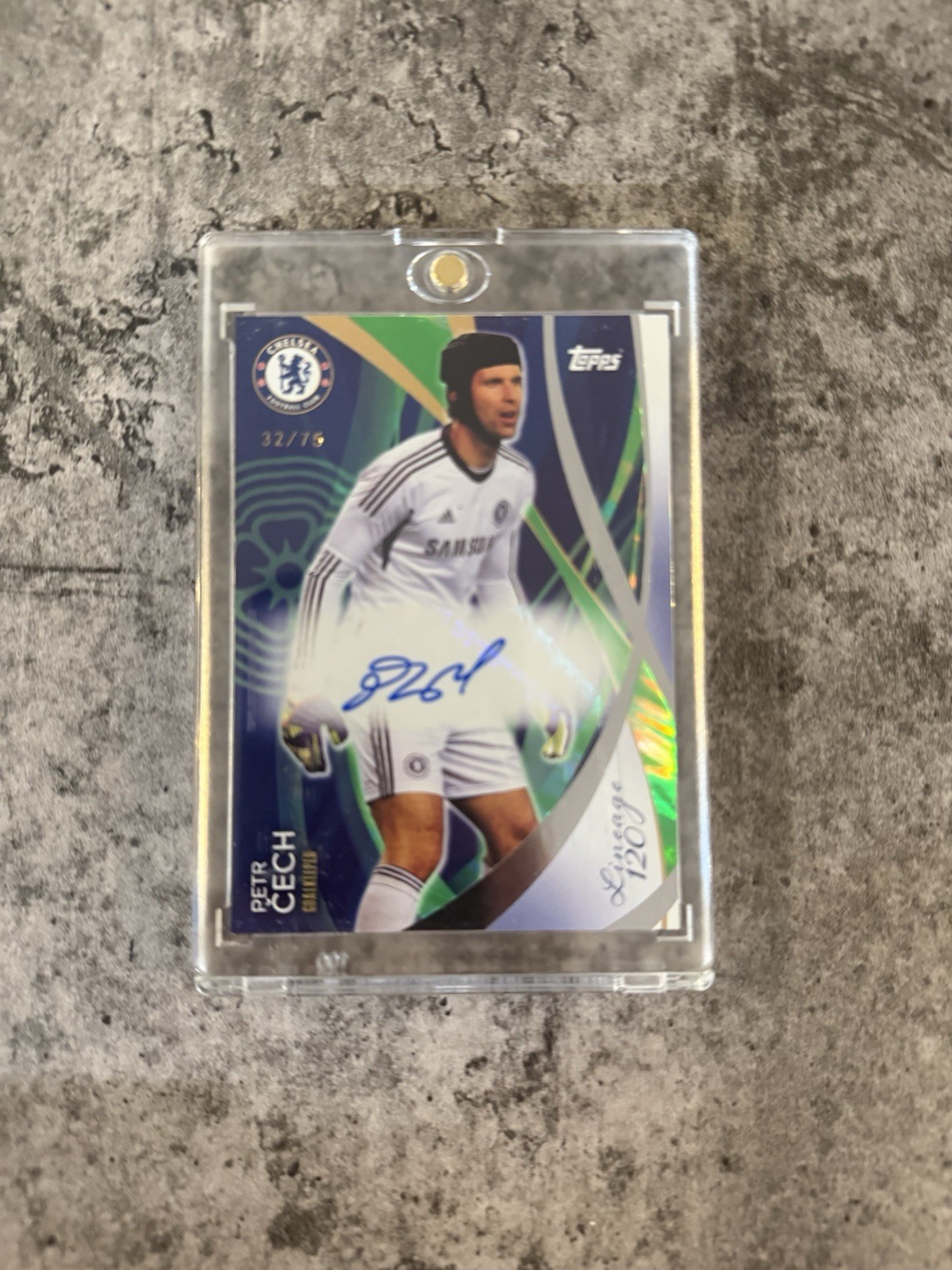 Topps 2025 Chelsea 120th Anniversary Lineage Card Petr Cech AUTO SIGNED /75 for sale on Ebay