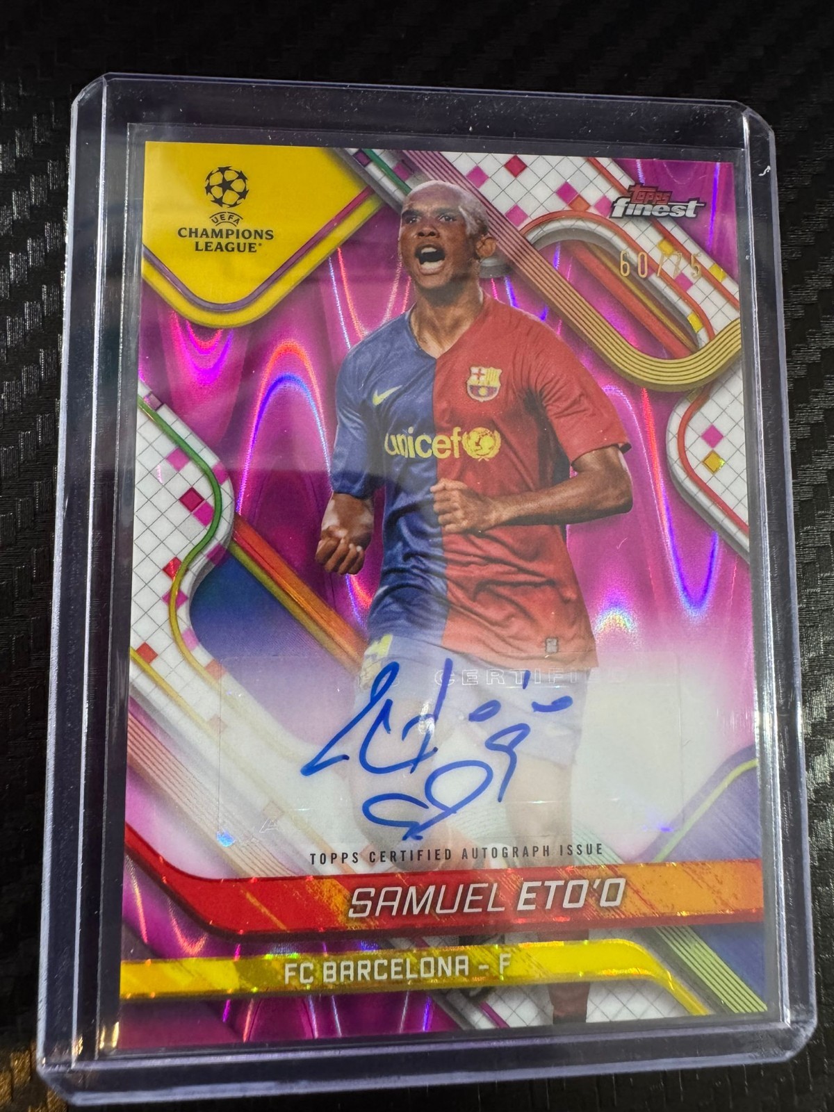 Samuel Eto'o /75 Auto Barcelona Inter Milan Chelsea Topps Finest for sale on Ebay