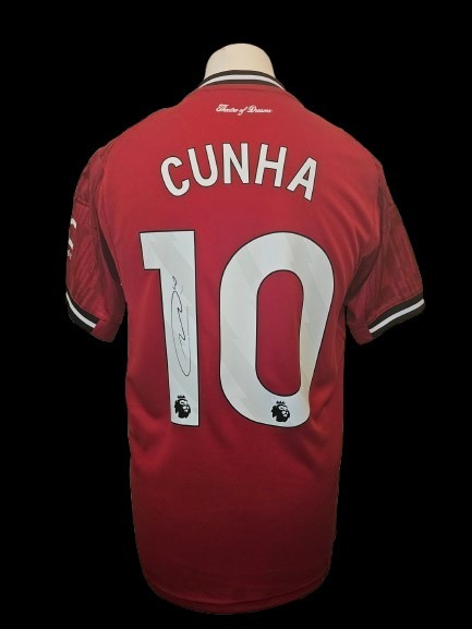 Matheus Cunha Manchester United 25/26 Signed Home Shirt With COA for sale on Ebay