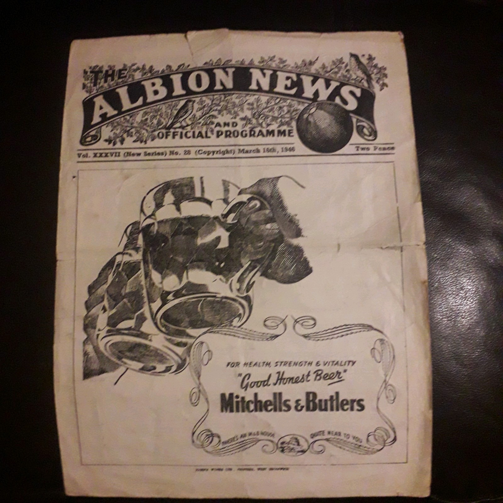 WEST BROMWICH ALBION V PORTSMOUTH 1945/46 for sale on Ebay
