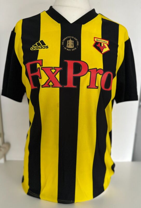 Watford FC 2018-19 Adidas home shirt (mens) size M - Special FA Cup Final Badge for sale on Ebay