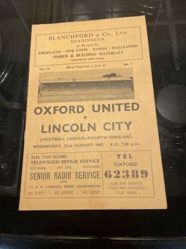Oxford United v Lincoln 1962/1963 - Oxford 1st home game In Football League VGC for sale on Ebay