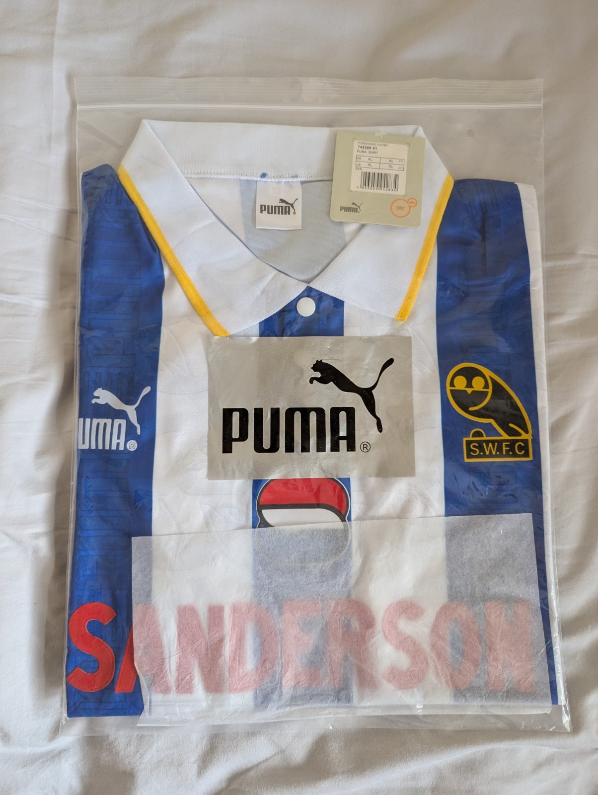 Sheffield Wednesday Home Shirt 1993/95. Size XL. Remake. New with tag. for sale on Ebay