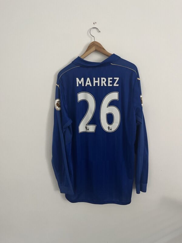 Leicester City Home 2016/17 Long Sleeve Champions Football Shirt XL #26 Mahrez  for sale on Ebay