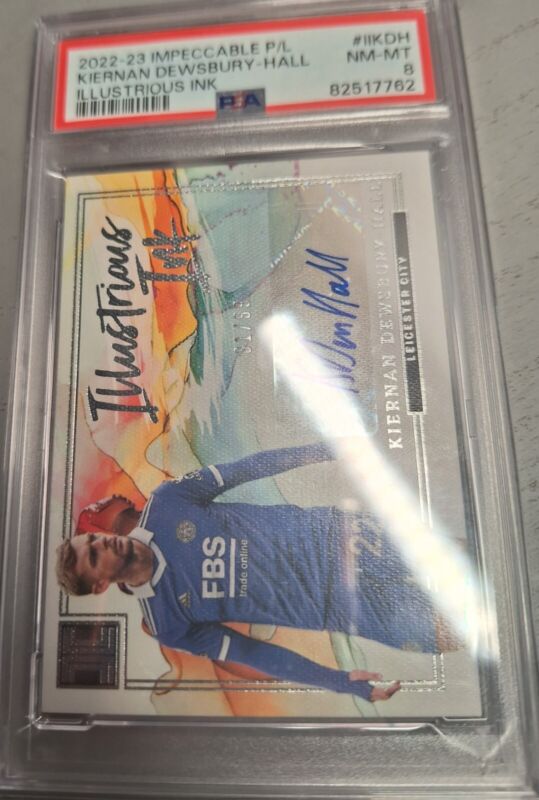 PSA GRADE-8 Kiernan Dewsbury Hall /99 Auto 2022-23 LEICESTER CITY CHELSEA for sale on Ebay