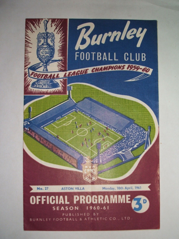 BURNLEY V ASTON VILLA ( FLC S/FINAL) 10-04-1961 for sale on Ebay