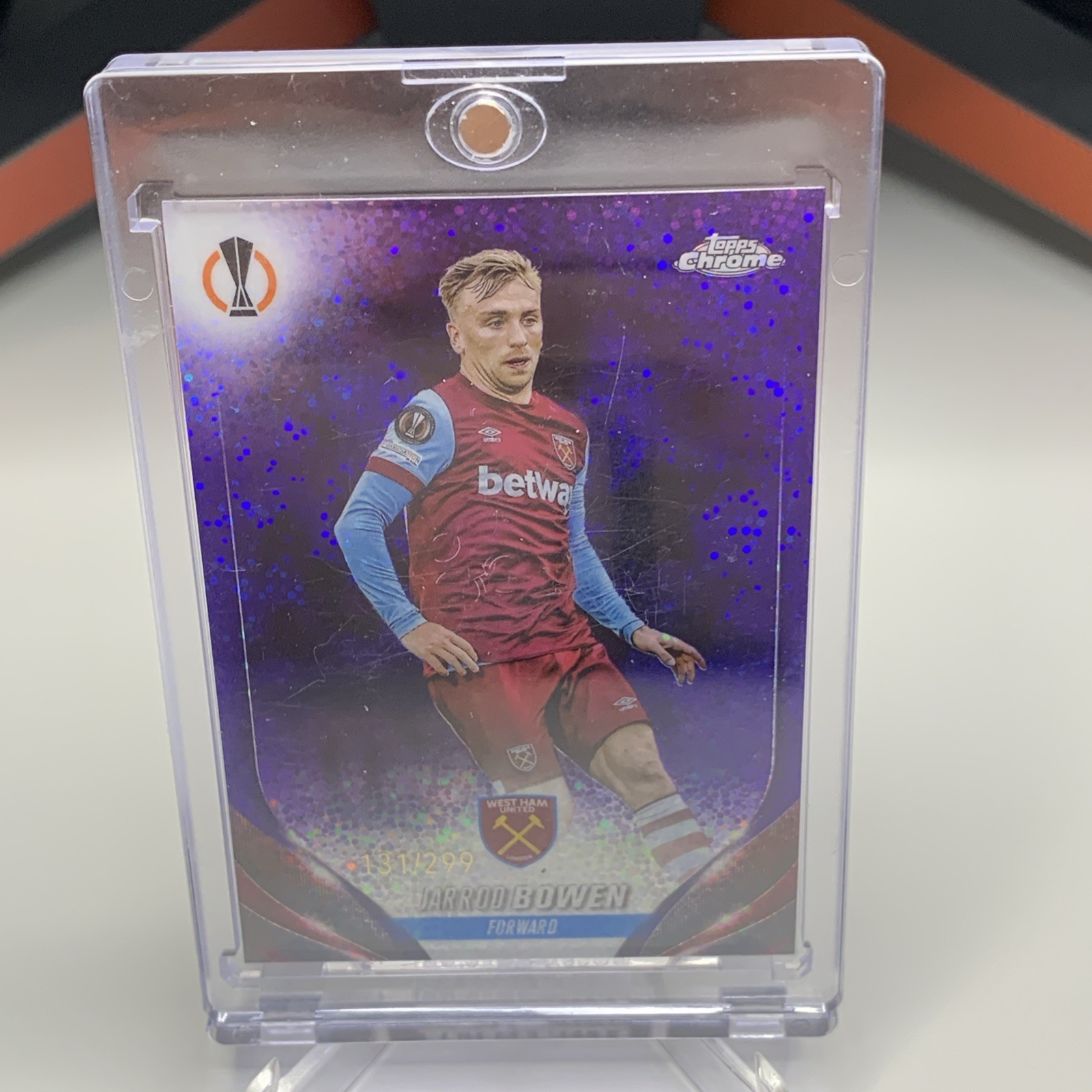 Jarrod Bowen /299 Topps Chrome UCC Purple Speckle West Ham United England 2024 for sale on Ebay