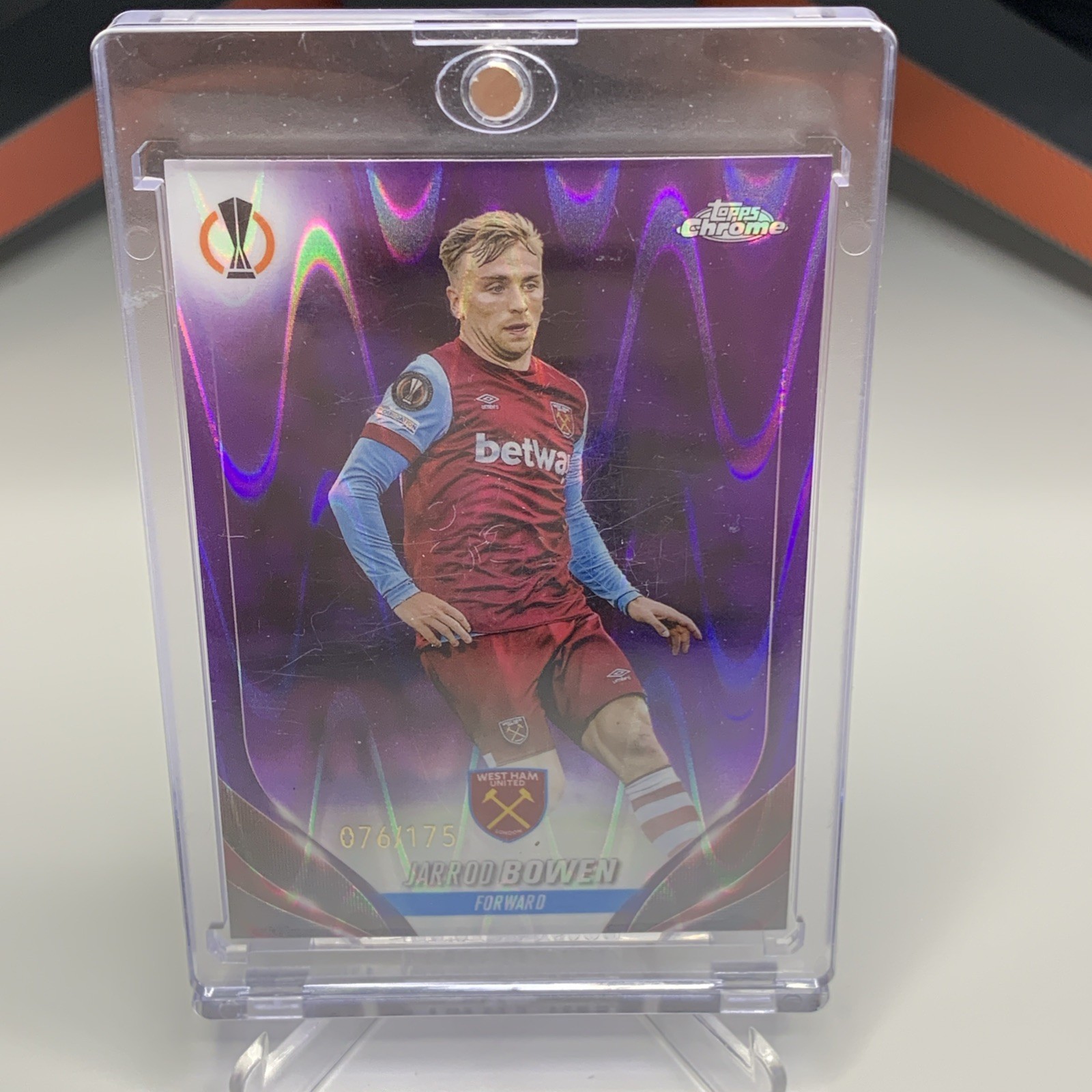 Jarrod Bowen /175 Topps Chrome UCC Purple Wave 2024 West Ham United England for sale on Ebay