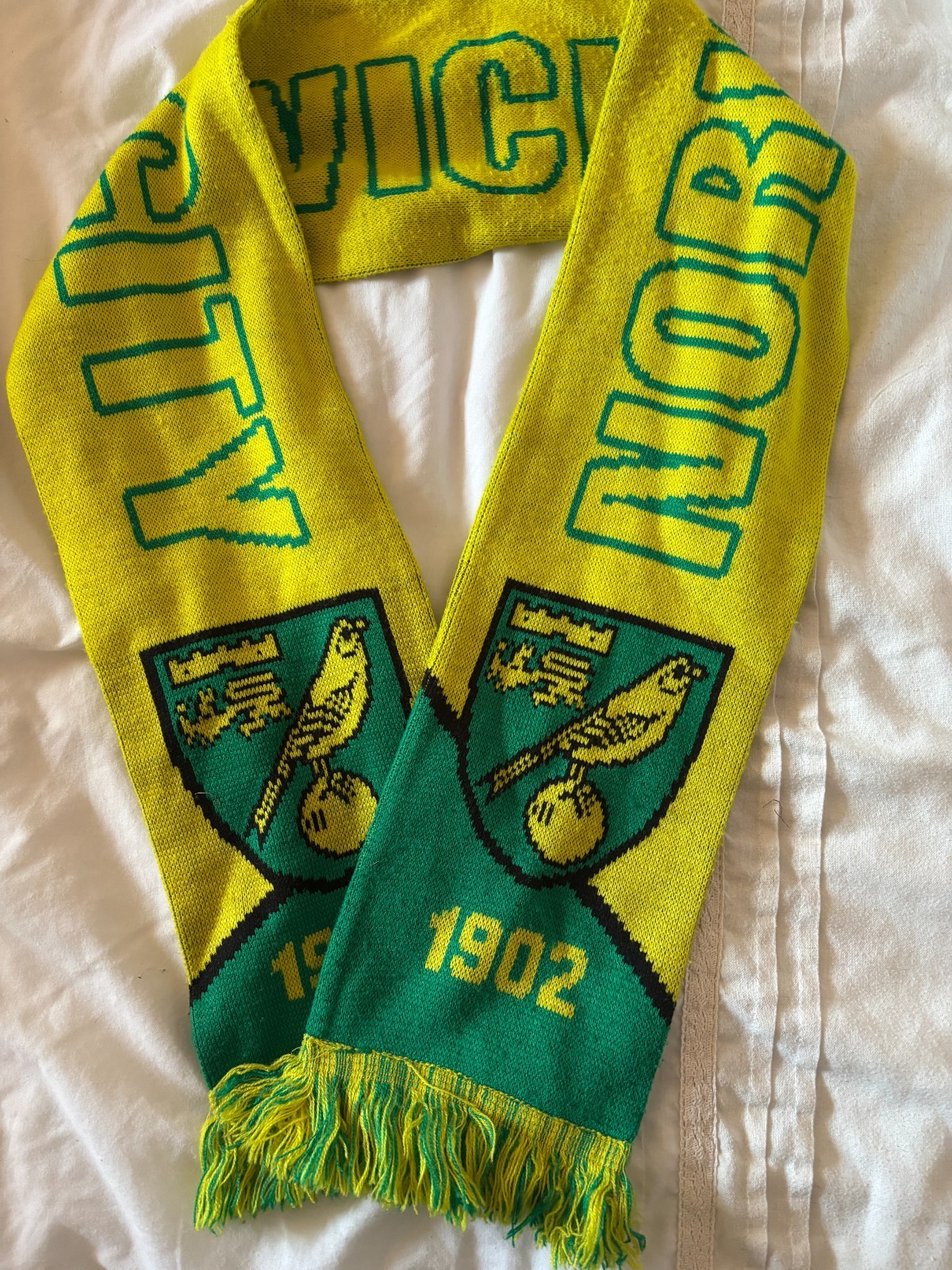 Norwich City FC centennial scarf 1902-2002 for sale on Ebay