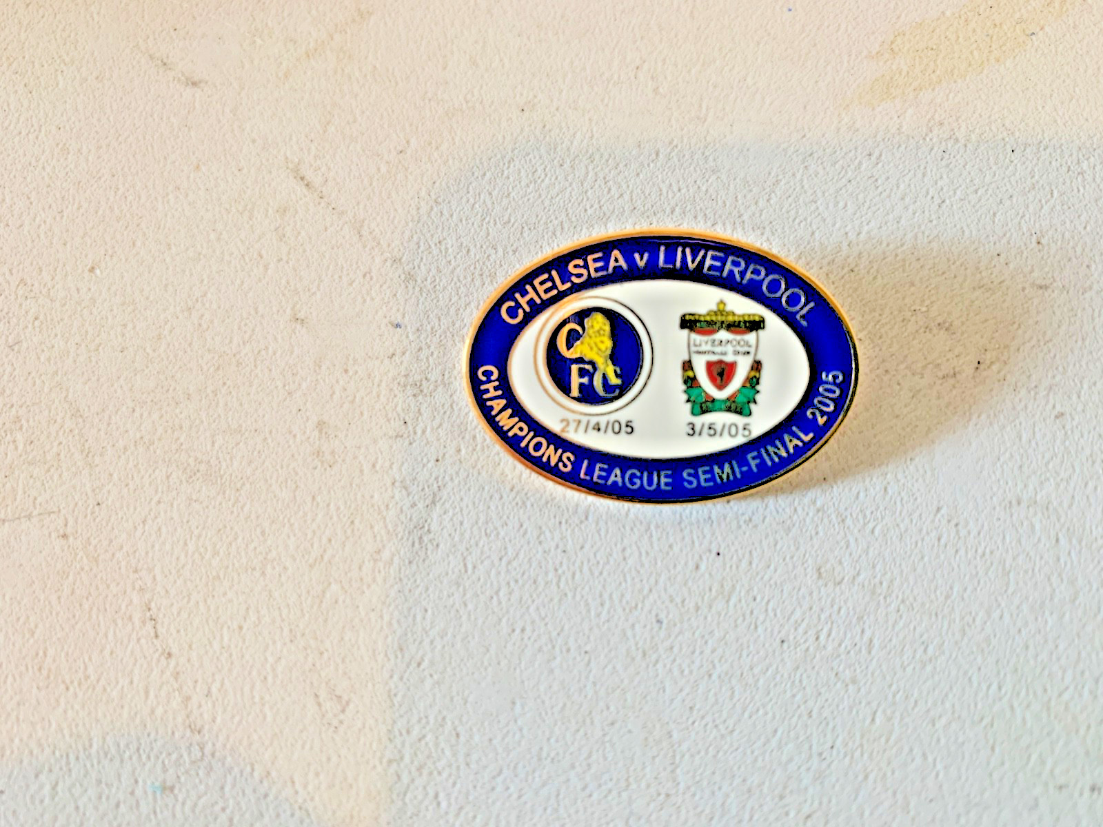 Chelsea v Liverpool Champions League Semi-Final 2005 badge for sale on Ebay
