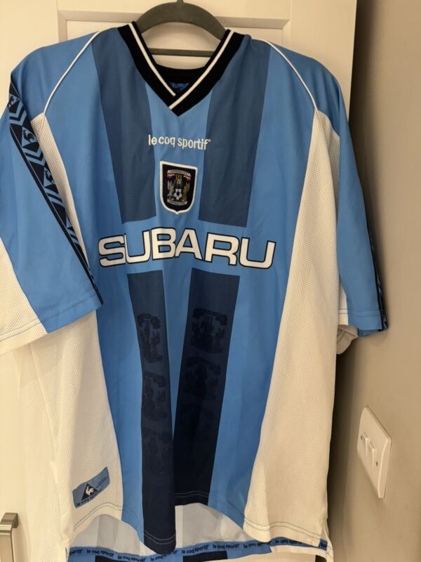 COVENTRY CITY FC 1998/99RETRO SUBURU NUMBER 7 HUCKERBY HOME SHIRT (XL 46') for sale on Ebay