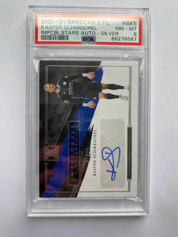 PANINI IMPECCABLE 21/22 KASPER SCHMEICHEL LEICESTER CITY SILVER AUTO 41/49 PSA 8 for sale on Ebay