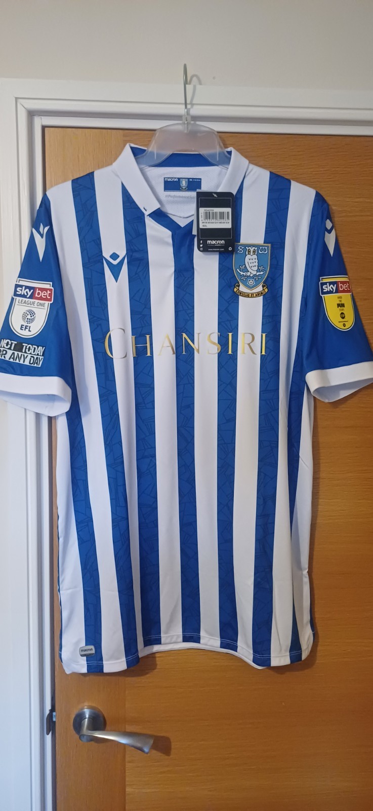 Sheffield Wednesday 2021-22 Official Macron Home Shirt, 'Paterson 13', XXL, BNWT for sale on Ebay