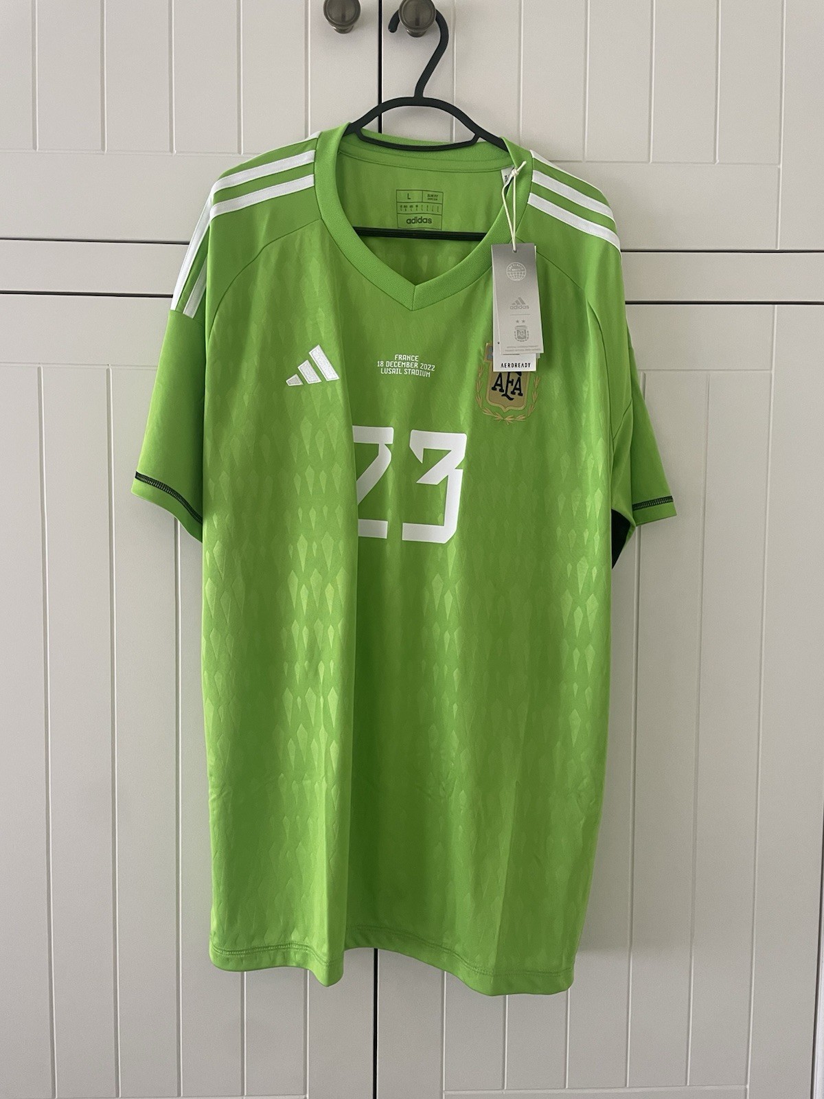 Argentina GK Adidas Shirt 2022/23 Emiliano Dibu Martinez Men’s Large Aston Villa for sale on Ebay