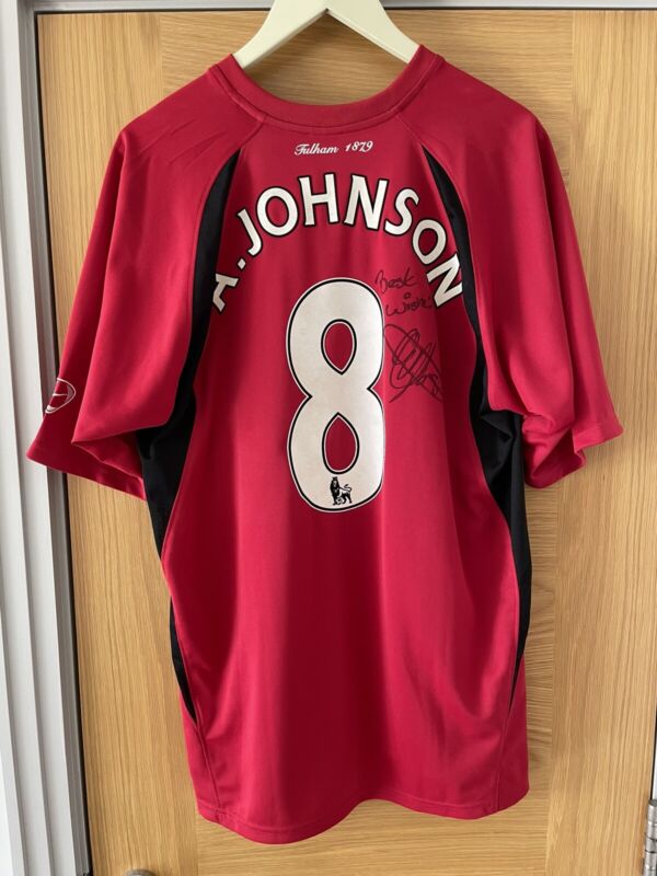 Fulham Andy Johnson Signed Football Shirt Jersey Size XL for sale on Ebay