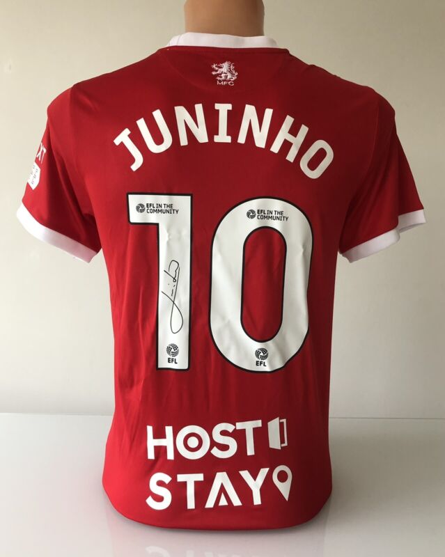 Signed Juninho Middlesbrough 2024/25 Shirt PROOF for sale on Ebay