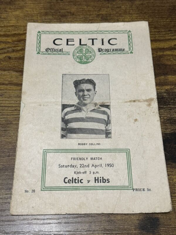 49/50  Friendly - CELTIC V Hibs Hibernian Scarce  Football Programme for sale on Ebay