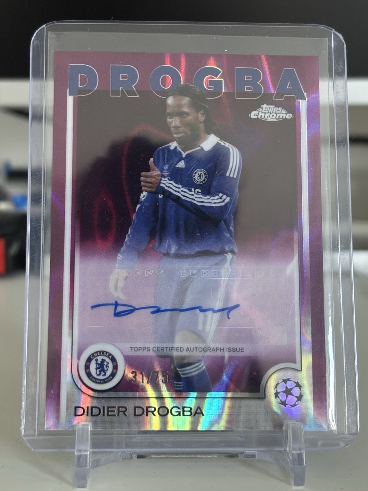 Topps Chrome Drogba Chelsea Auto /75 for sale on Ebay