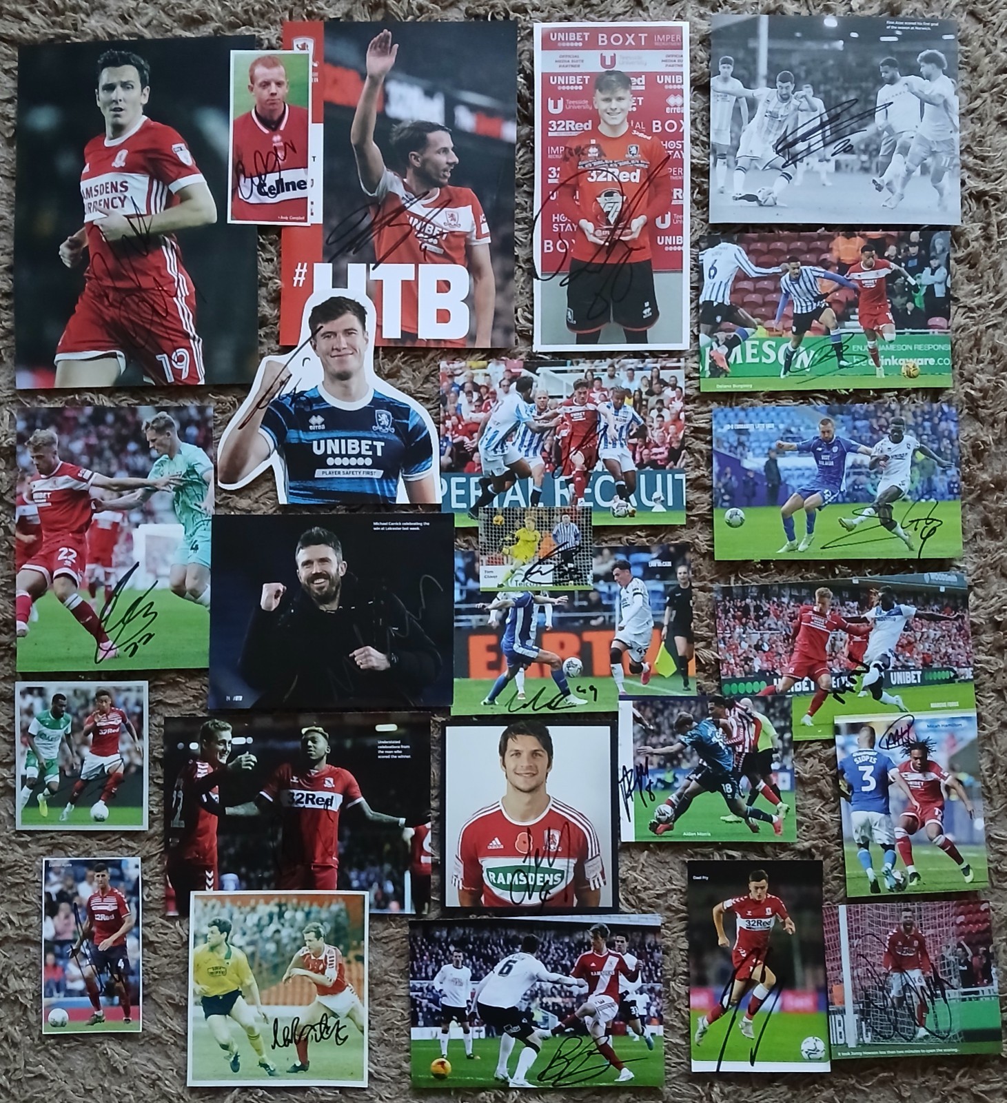 MIDDLESBROUGH 24 x Signed Cuttings for sale on Ebay