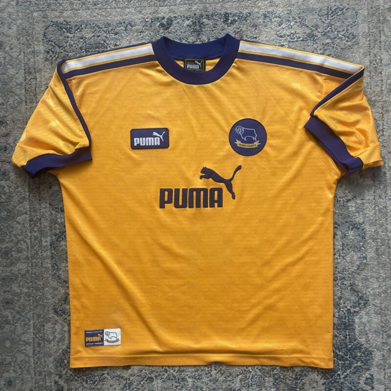 Vintage 97-98 Puma Derby County Away Shirt XL for sale on Ebay