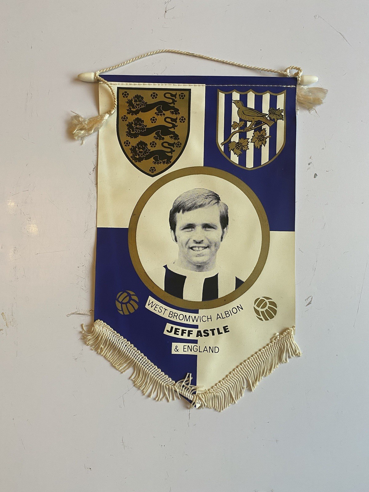 WEST BROMWICH ALBION JEFF ASTYLE & ENGLAND FOOTBALL PENNANT for sale on Ebay