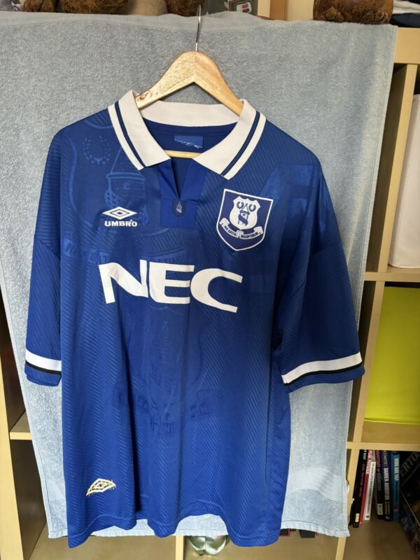 Everton Home Shirt NEC UMBRO XL / XXL. REMAKE . ? for sale on Ebay