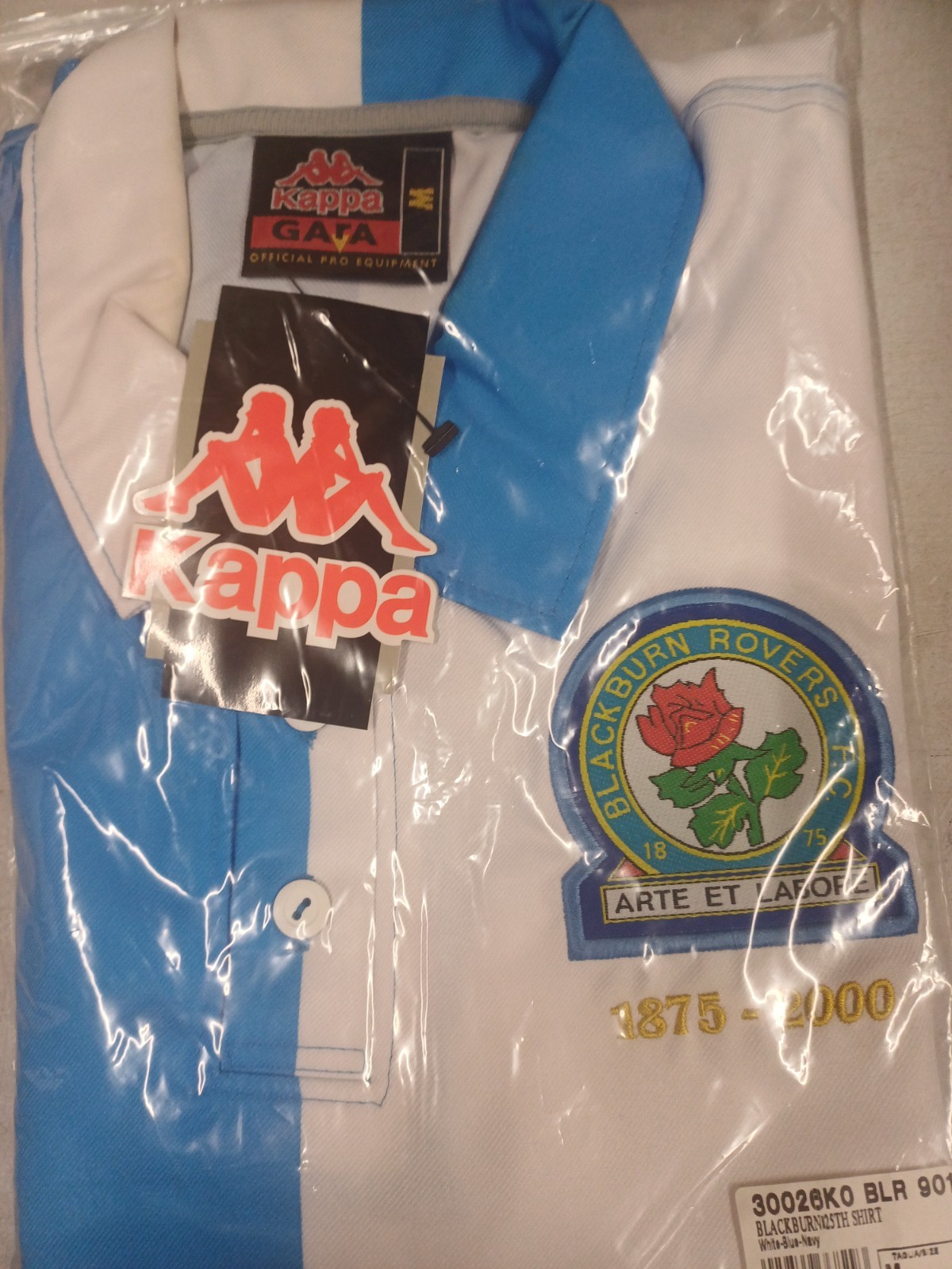 Rare Original Blackburn Rovers 2000/2001 125th Anniversary Home Shirt KAPPA Med for sale on Ebay