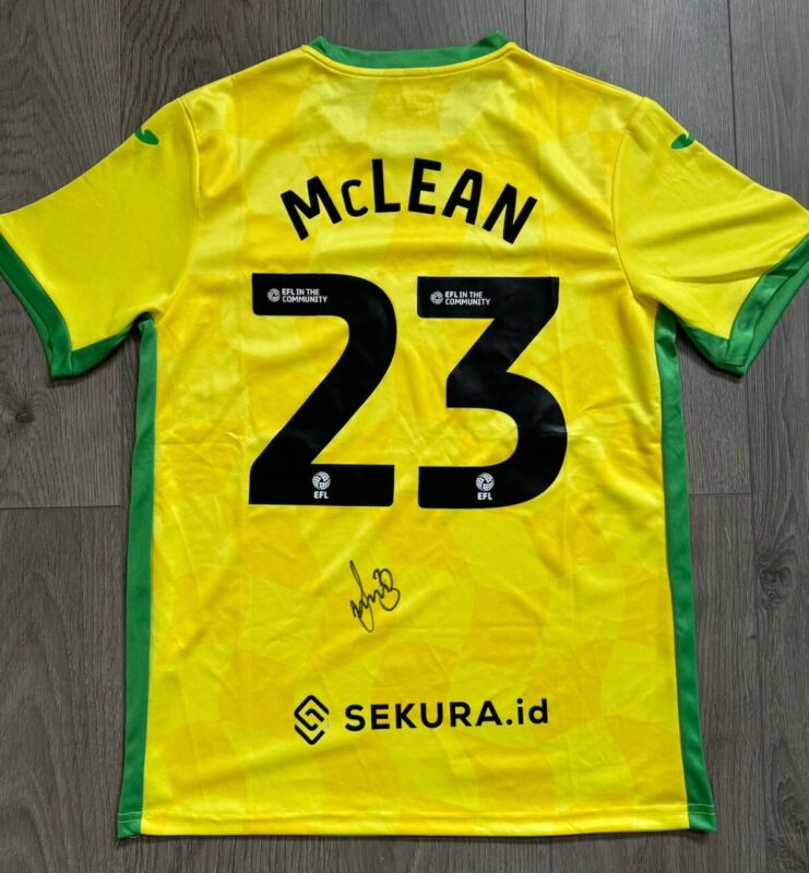 Kenny McLean Signed Norwich City FC Home Shirt 24/25 - COA&PROOF for sale on Ebay