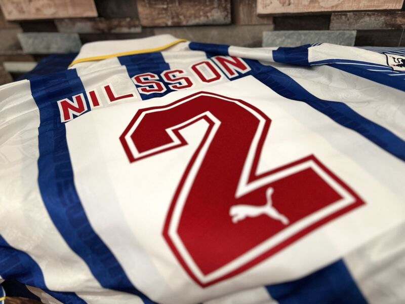 Sheffield Wednesday Home Shirt 1993/1995 Large “2” Nilsson Rare for sale on Ebay