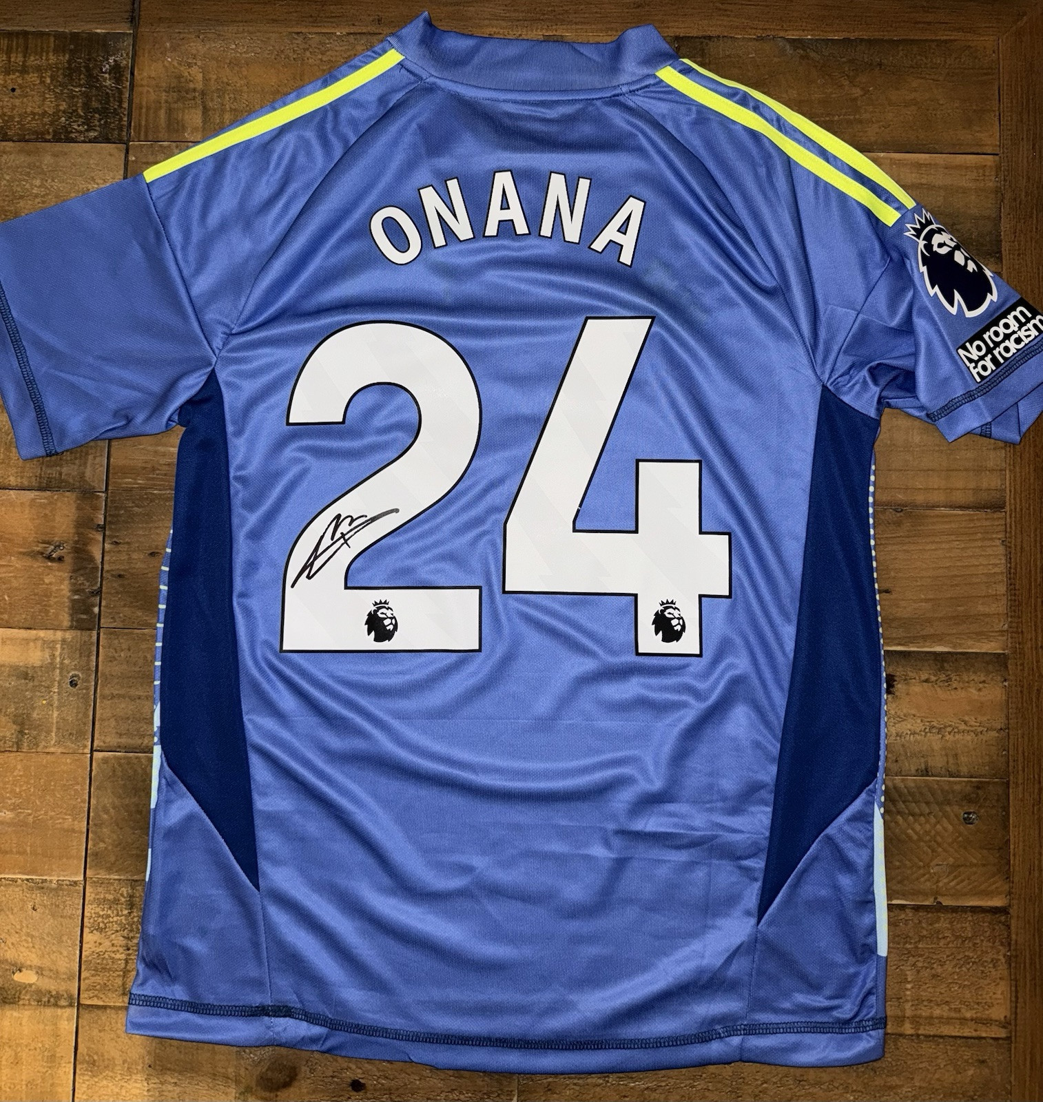 Signed Andre Onana Manchester United FC 24/25 Goalkeeper Home Shirt Proof Senega for sale on Ebay