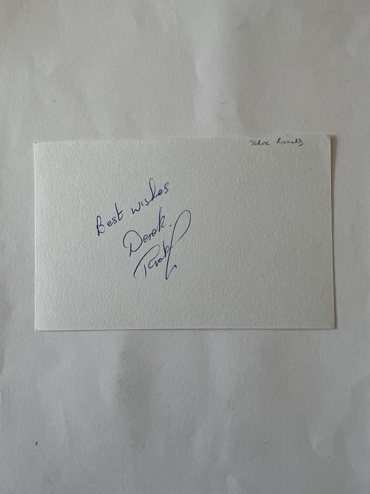 DEREK RICHARD  Plymouth Argyle, Bournemouth  Signed White Card. for sale on Ebay