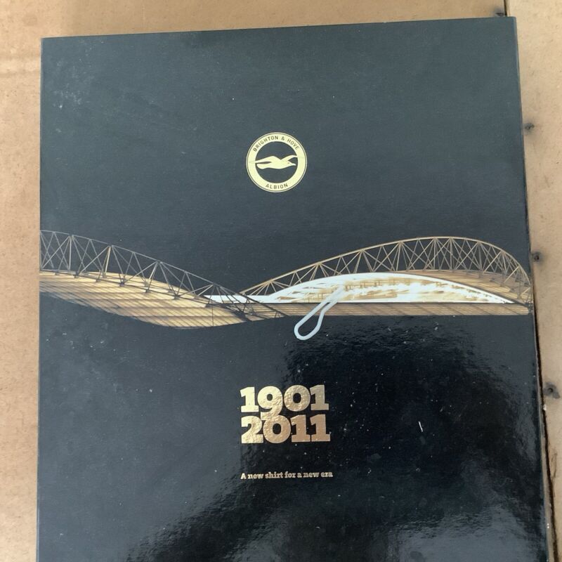 Brighton & Hove Albion commemorative 100 years Football Shirt medium Blue stripe for sale on Ebay