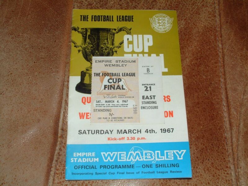 1967 League Cup Final QPR v West Bromwich Albion Programme + Ticket WBA Brom for sale on Ebay