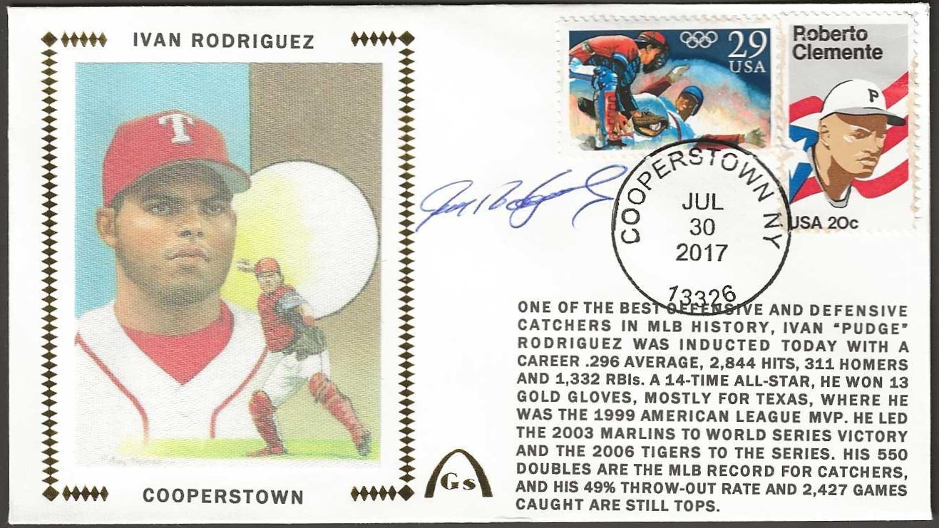 Ivan Rodriguez Signed Hall Of Fame HOF Gateway Stamp Cachet Texas Rangers for sale on Ebay