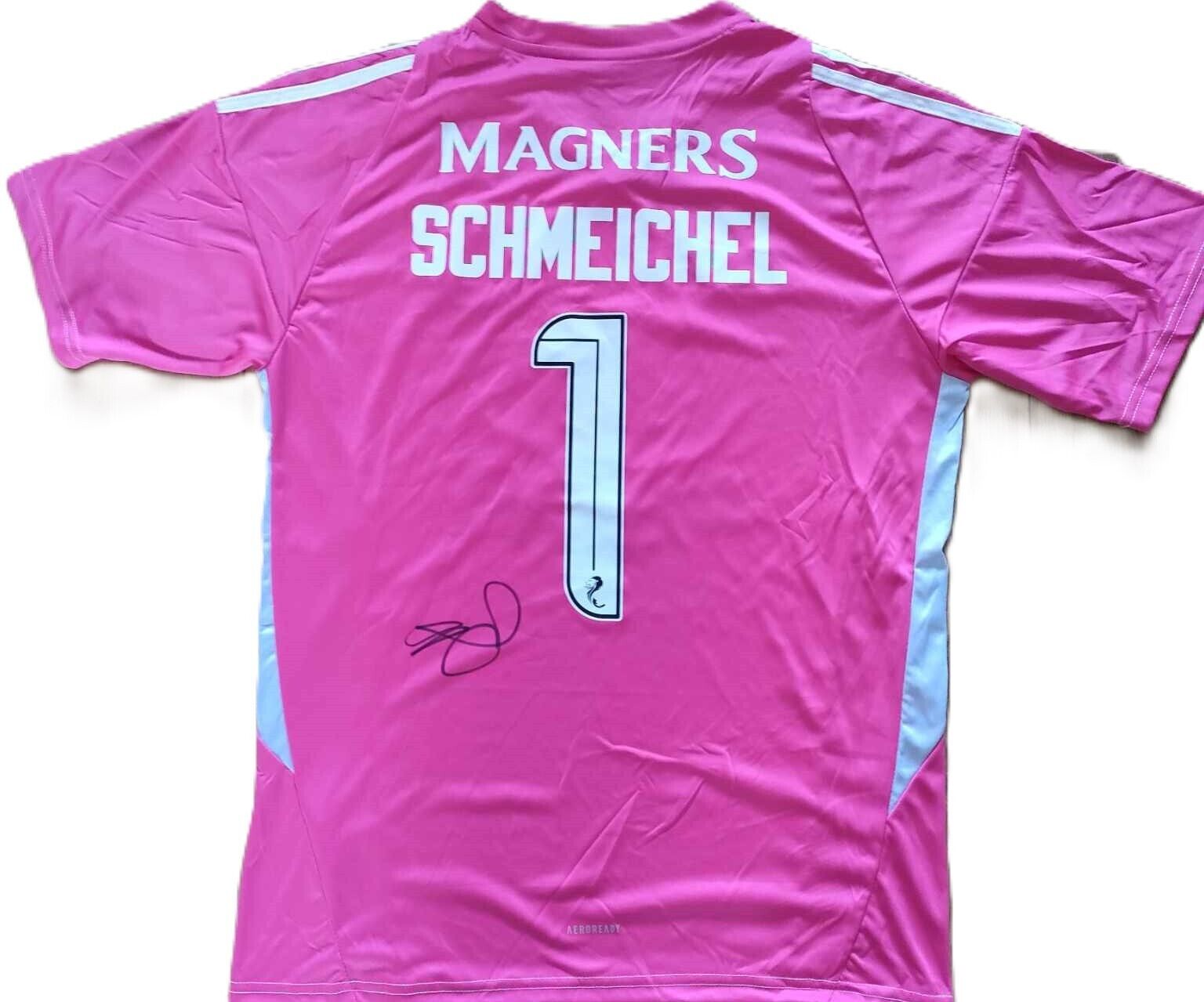 Hand Signed Kasper Schmeichel Name & Number 1 Celtic Shirt for sale on Ebay