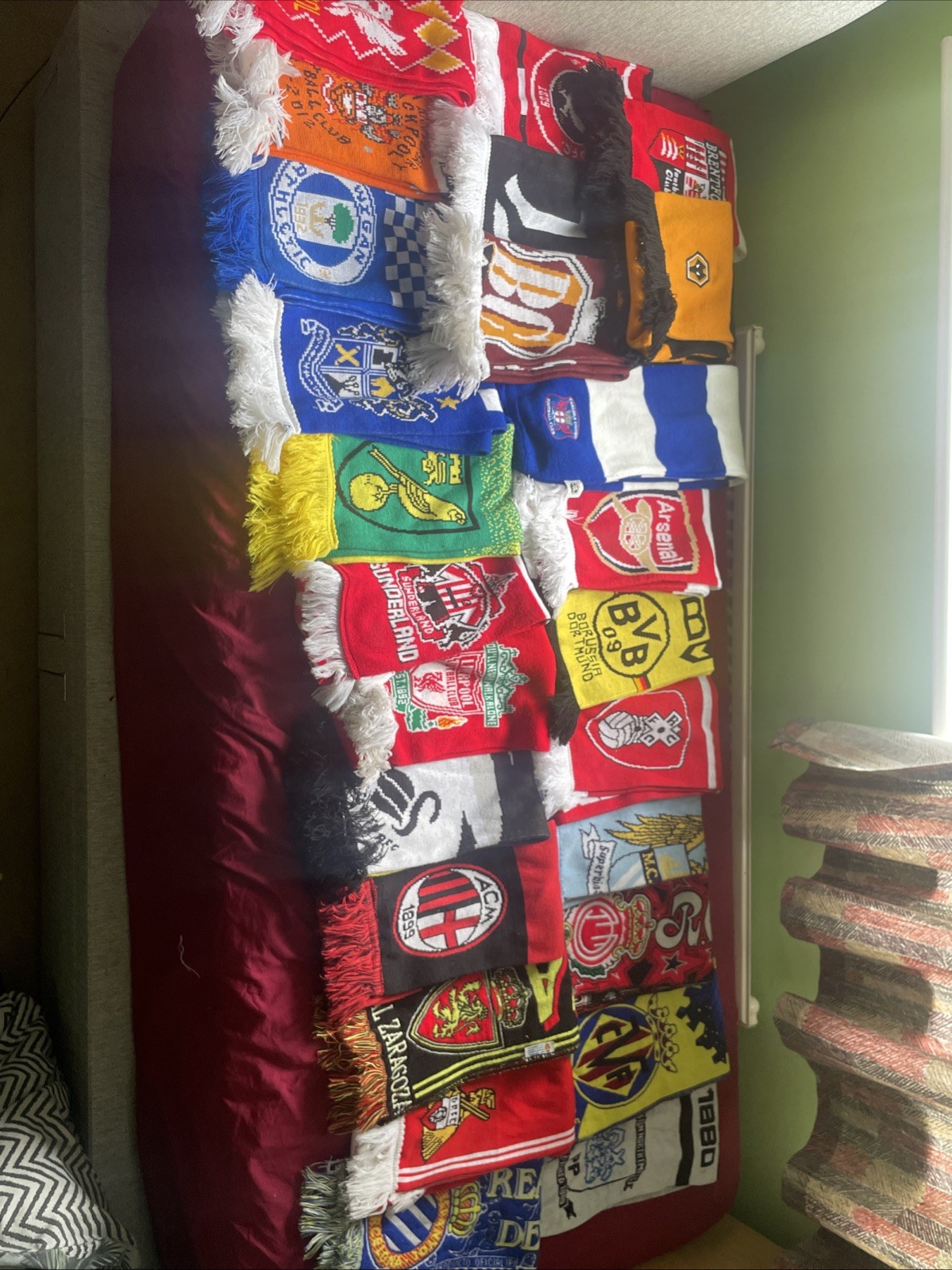25 Football Scarf Bundle for sale on Ebay