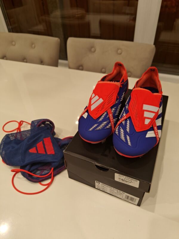 Adidas Predator Lucid Blue Elite Tongue Boots FG UK 8.5 USED WORN ONCE FOR 10MIN for sale on Ebay