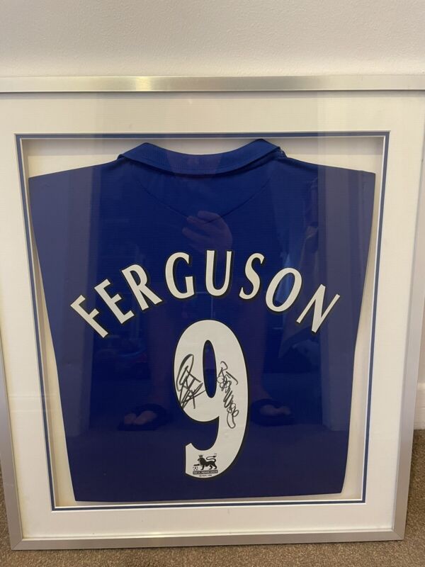 Everton Duncan Ferguson 2006 Signed Home Shirt - Framed  for sale on Ebay